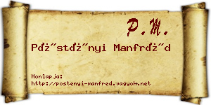 Pöstényi Manfréd névjegykártya